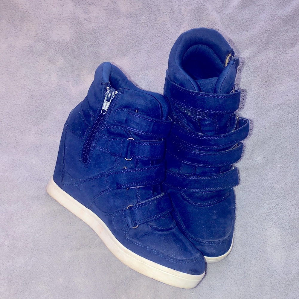 Blue suede Tall Sneakers